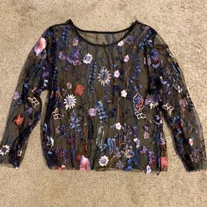 Floral see through top